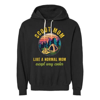 Scout Mom Scouting Troop Leader Camping Lovers Garment-Dyed Fleece Hoodie