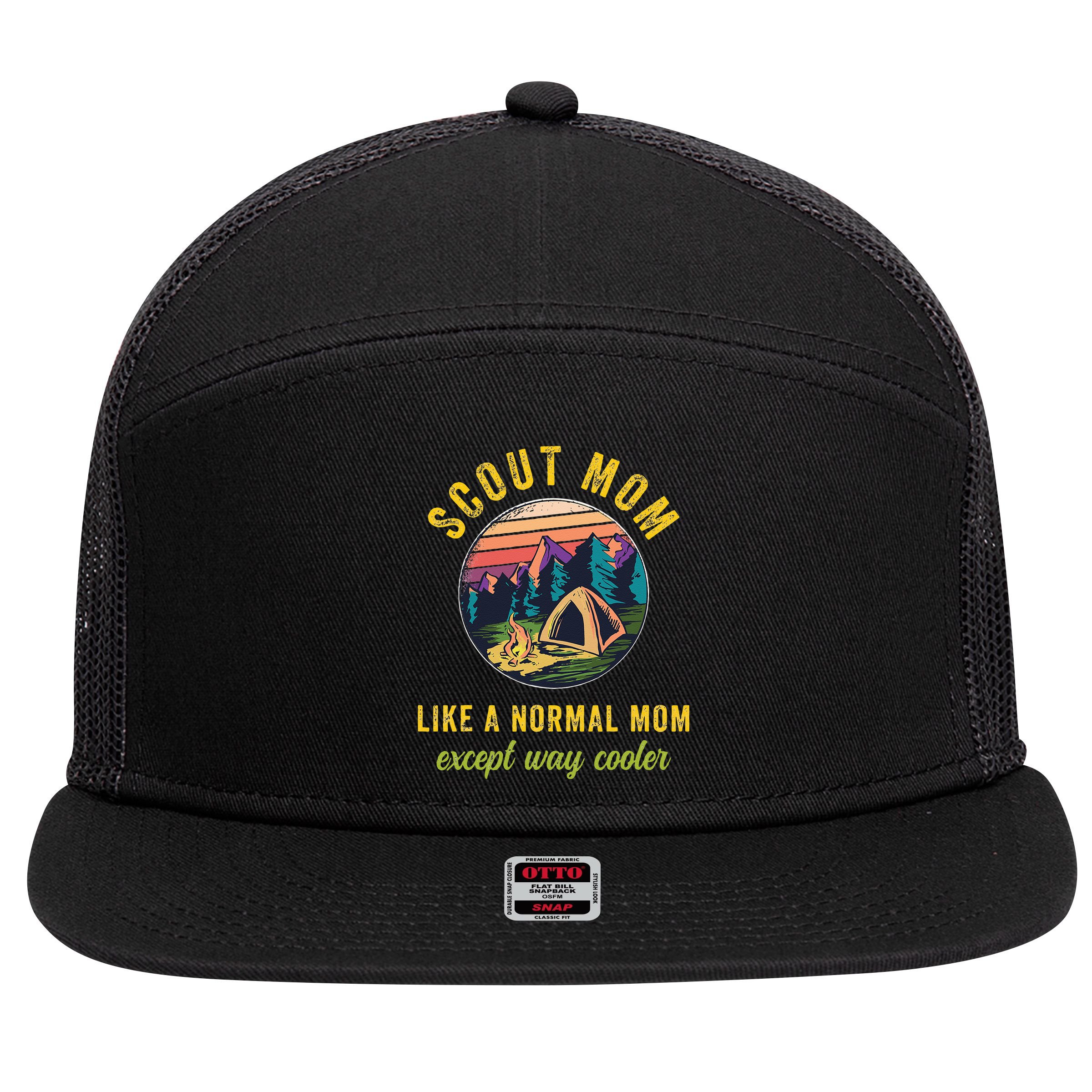 Scout Mom Scouting Troop Leader Camping Lovers 7 Panel Mesh Trucker Snapback Hat