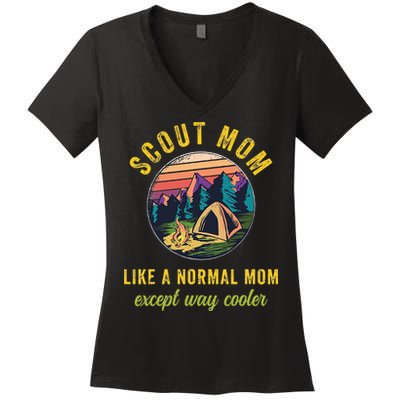 Scout Mom Scouting Troop Leader Camping Lovers Women's V-Neck T-Shirt
