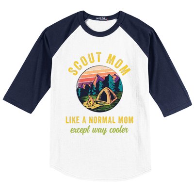 Scout Mom Scouting Troop Leader Camping Lovers Baseball Sleeve Shirt