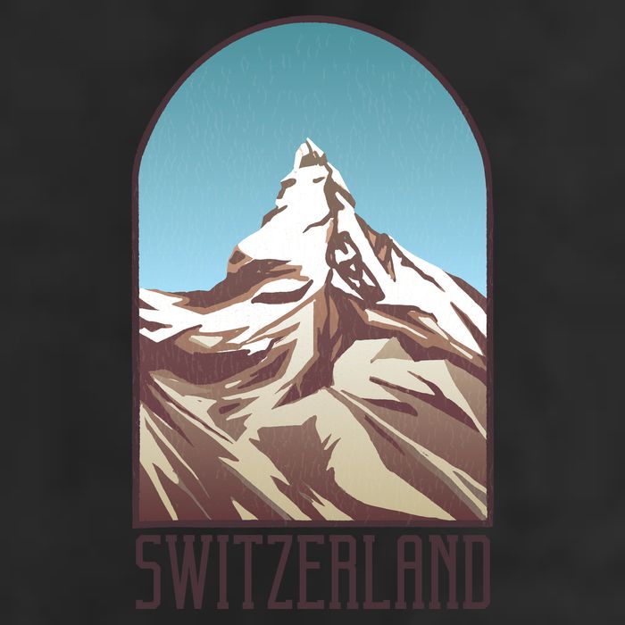 Switzerland Mountain 7 Panel Mesh Trucker Snapback Hat