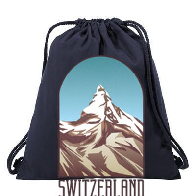 Switzerland Mountain Drawstring Bag