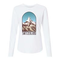 Switzerland Mountain Womens Cotton Relaxed Long Sleeve T-Shirt