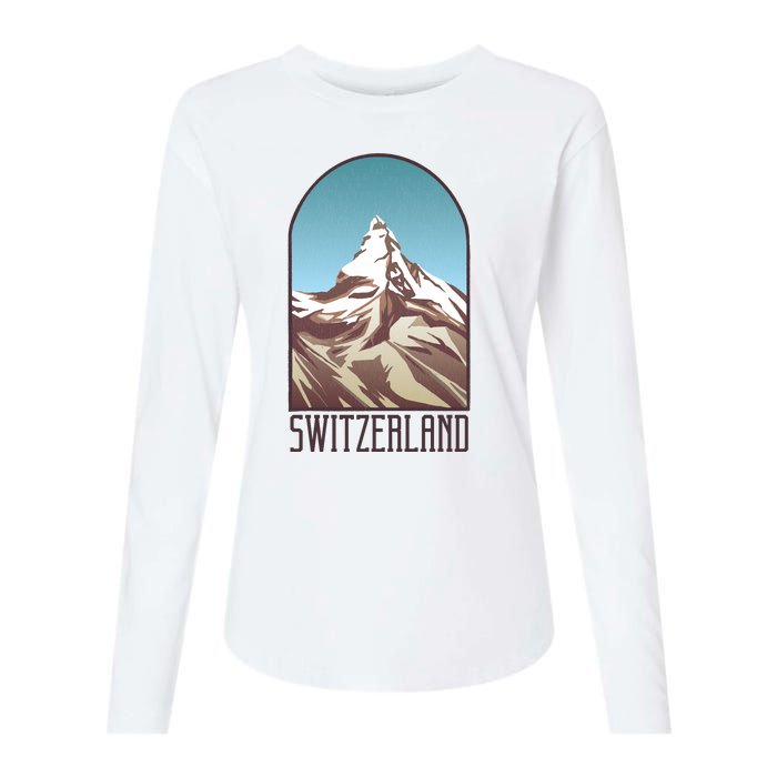 Switzerland Mountain Womens Cotton Relaxed Long Sleeve T-Shirt