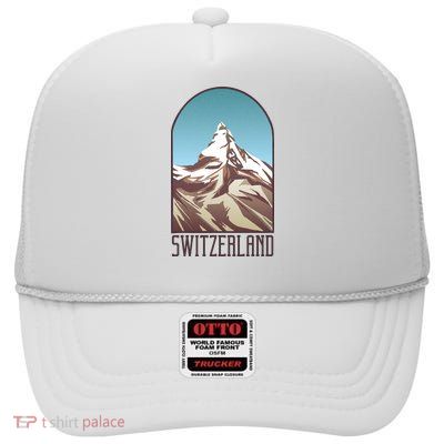 Switzerland Mountain High Crown Mesh Back Trucker Hat