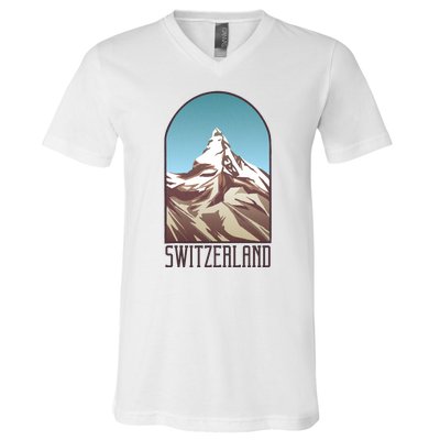 Switzerland Mountain V-Neck T-Shirt