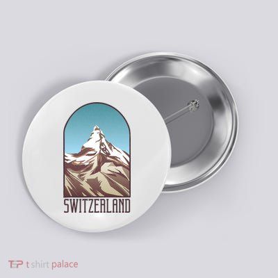 Switzerland Mountain Button