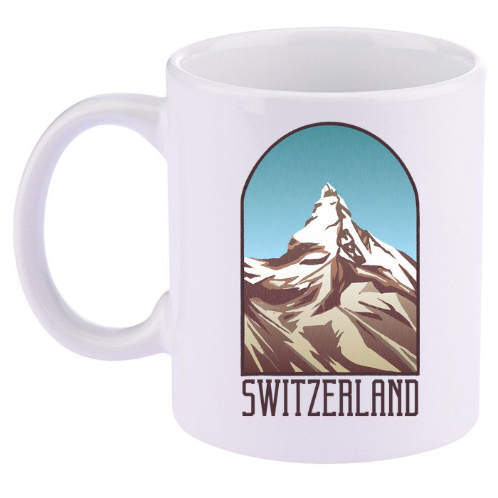 Switzerland Mountain 11oz C Handle Ceramic Mug