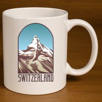 Switzerland Mountain 11oz C Handle Ceramic Mug