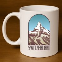 Switzerland Mountain 11oz C Handle Ceramic Mug