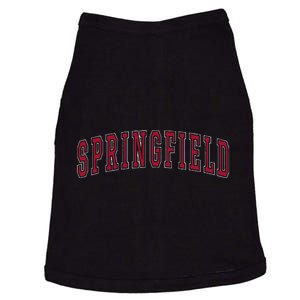 Springfield Massachusetts Souvenir Sport College Style Text Doggie Tank