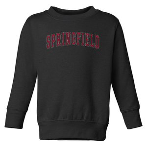 Springfield Massachusetts Souvenir Sport College Style Text Toddler Sweatshirt