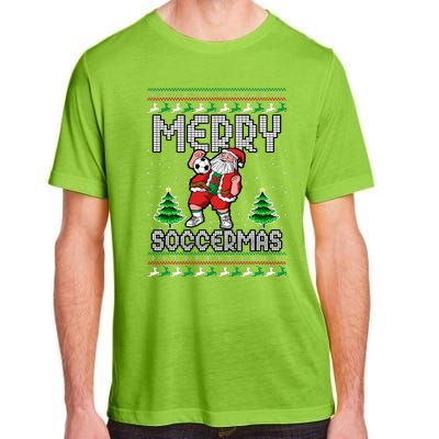 Soccer Merry Soccermas Ugly Christmas Sweater Santa Claus Adult ChromaSoft Performance T-Shirt