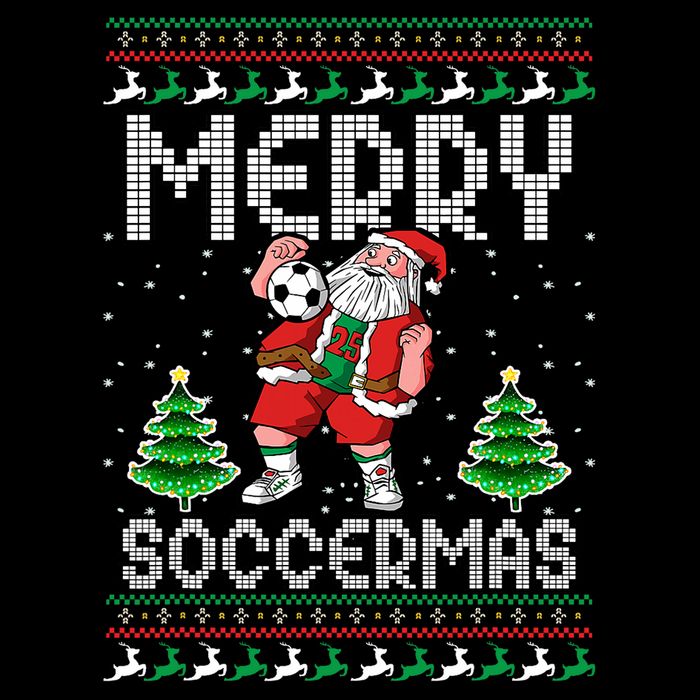 Soccer Merry Soccermas Ugly Christmas Sweater Santa Claus Cooling Performance Crew T-Shirt