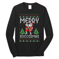 Soccer Merry Soccermas Ugly Christmas Sweater Santa Claus Long Sleeve Shirt