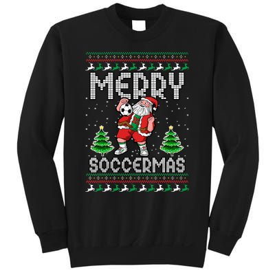 Soccer Merry Soccermas Ugly Christmas Sweater Santa Claus Sweatshirt