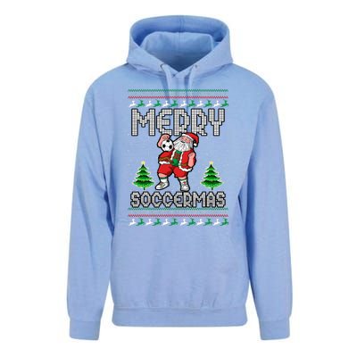 Soccer Merry Soccermas Ugly Christmas Sweater Santa Claus Unisex Surf Hoodie