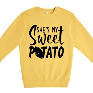 SheS My Sweet Potato I Yam Set Couples Thanksgiving Premium Crewneck Sweatshirt