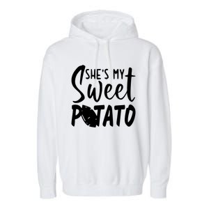 SheS My Sweet Potato I Yam Set Couples Thanksgiving Garment-Dyed Fleece Hoodie