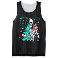 Sorta Merry Sorta Scary Funny Christmas Skeleton Tree Santa Mesh Reversible Basketball Jersey Tank