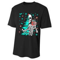 Sorta Merry Sorta Scary Funny Christmas Skeleton Tree Santa Performance Sprint T-Shirt