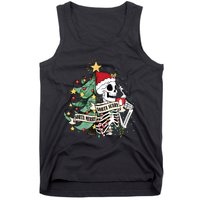 Sorta Merry Sorta Scary Skeleton Snow Christmas Xmas Pajamas Tank Top