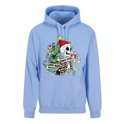 Sorta Merry Sorta Scary Skeleton Snow Christmas Xmas Pajamas Unisex Surf Hoodie