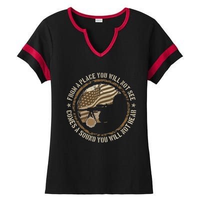 Sniper Military Sharpshooter Usa You Will Not Be Ladies Halftime Notch Neck Tee