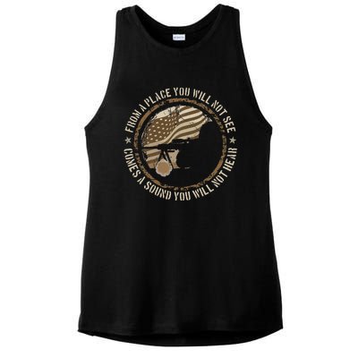 Sniper Military Sharpshooter Usa You Will Not Be Ladies PosiCharge Tri-Blend Wicking Tank