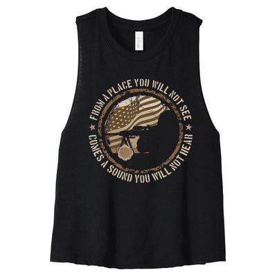 Sniper Military Sharpshooter Usa You Will Not Be Women's Racerback Cropped Tank