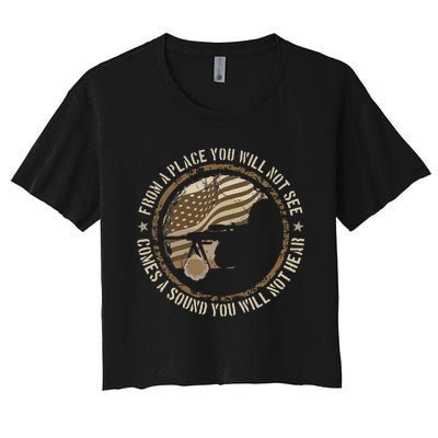 Sniper Military Sharpshooter Usa You Will Not Be Women's Crop Top Tee