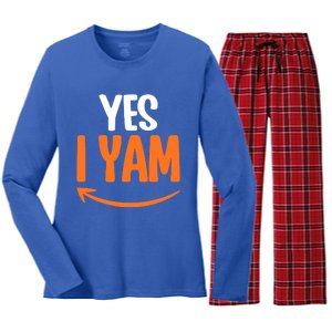 Shes My Sweet Potato Yes I Yam Matching Couple Thanksgiving Meaningful Gift Women's Long Sleeve Flannel Pajama Set 