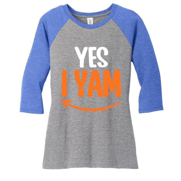 Shes My Sweet Potato Yes I Yam Matching Couple Thanksgiving Meaningful Gift Women's Tri-Blend 3/4-Sleeve Raglan Shirt