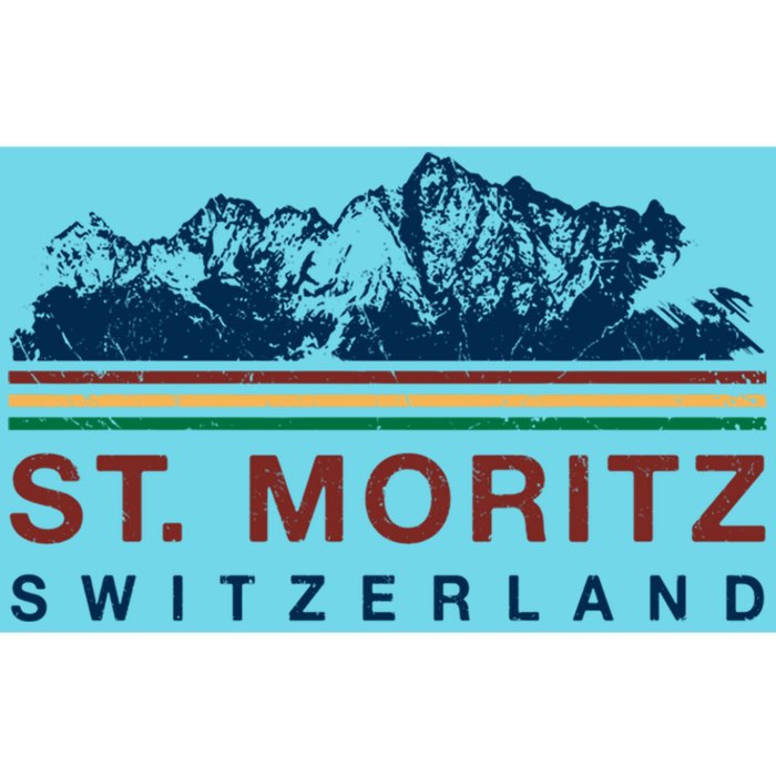 St Moritz Switzerland Retro Skiing Vintage Swiss Gift Bumper Sticker