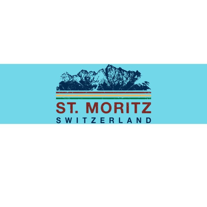 St Moritz Switzerland Retro Skiing Vintage Swiss Gift Bumper Sticker