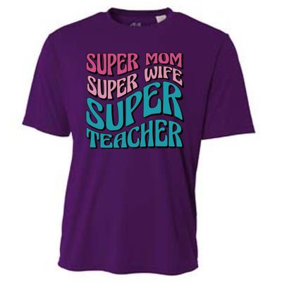 Super Mom Super Wife Super Teacher Cooling Performance Crew T-Shirt