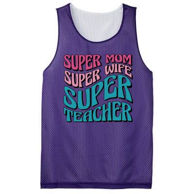 Super Mom Super Wife Super Teacher Mesh Reversible Basketball Jersey Tank