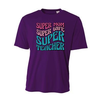 Super Mom Super Wife Super Teacher Youth Performance Sprint T-Shirt