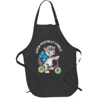 Super Mentally Stable Cat Design Full-Length Apron With Pockets