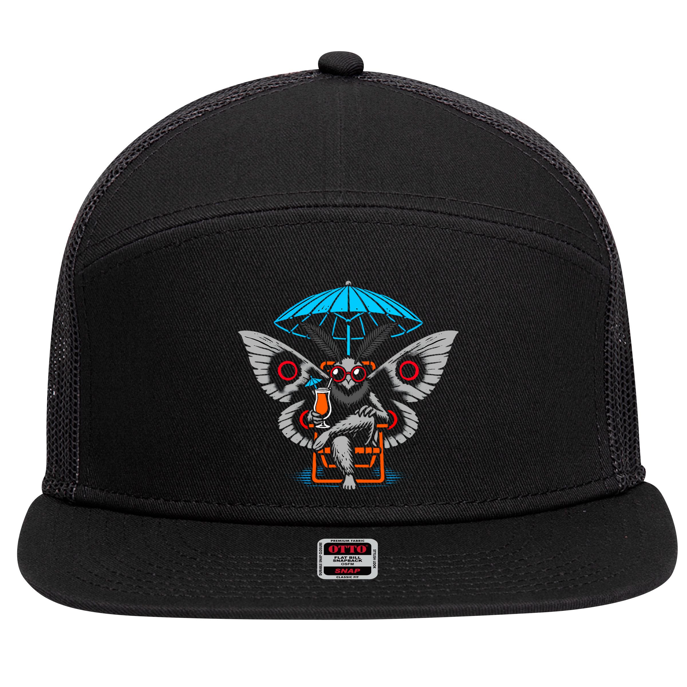 Summer Moth 7 Panel Mesh Trucker Snapback Hat