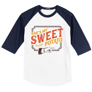 She's My Sweet Potato You Bet I Yam Couple's Thanksgiving Baseball Sleeve Shirt