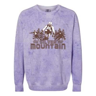 Silver Mountain Skiing Ski Gift Colorblast Crewneck Sweatshirt