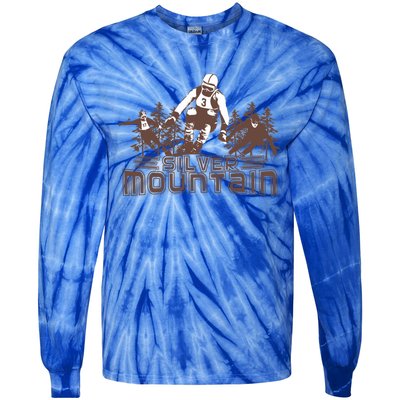 Silver Mountain Skiing Ski Gift Tie-Dye Long Sleeve Shirt