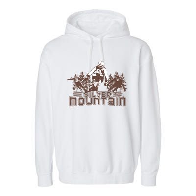 Silver Mountain Skiing Ski Gift Garment-Dyed Fleece Hoodie