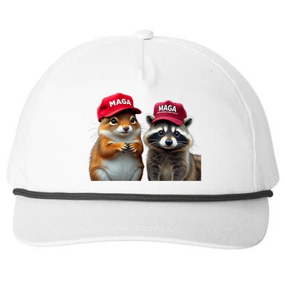 Social Media Star Peanut The Squirrel & Fred The Raccoon Snapback Five-Panel Rope Hat