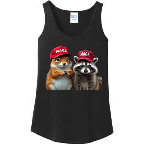 Social Media Star Peanut The Squirrel & Fred The Raccoon Ladies Essential Tank