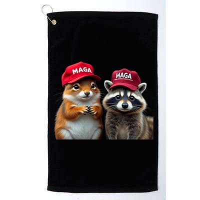 Social Media Star Peanut The Squirrel & Fred The Raccoon Platinum Collection Golf Towel