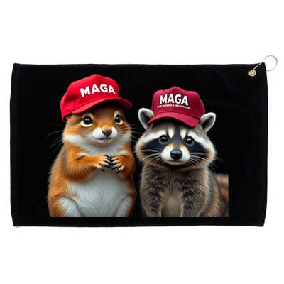 Social Media Star Peanut The Squirrel & Fred The Raccoon Grommeted Golf Towel