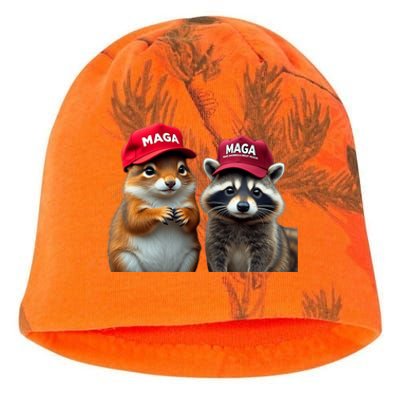 Social Media Star Peanut The Squirrel & Fred The Raccoon Kati - Camo Knit Beanie