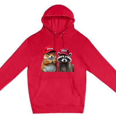 Social Media Star Peanut The Squirrel & Fred The Raccoon Premium Pullover Hoodie